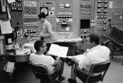 night scene in control room at 184-inch